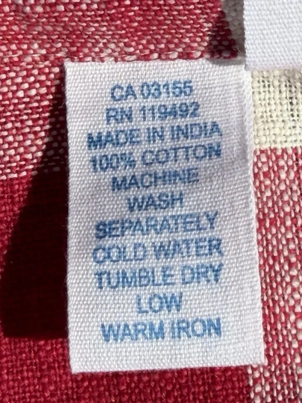 April Cornell Red Cottage Check Round Tablecloth 88